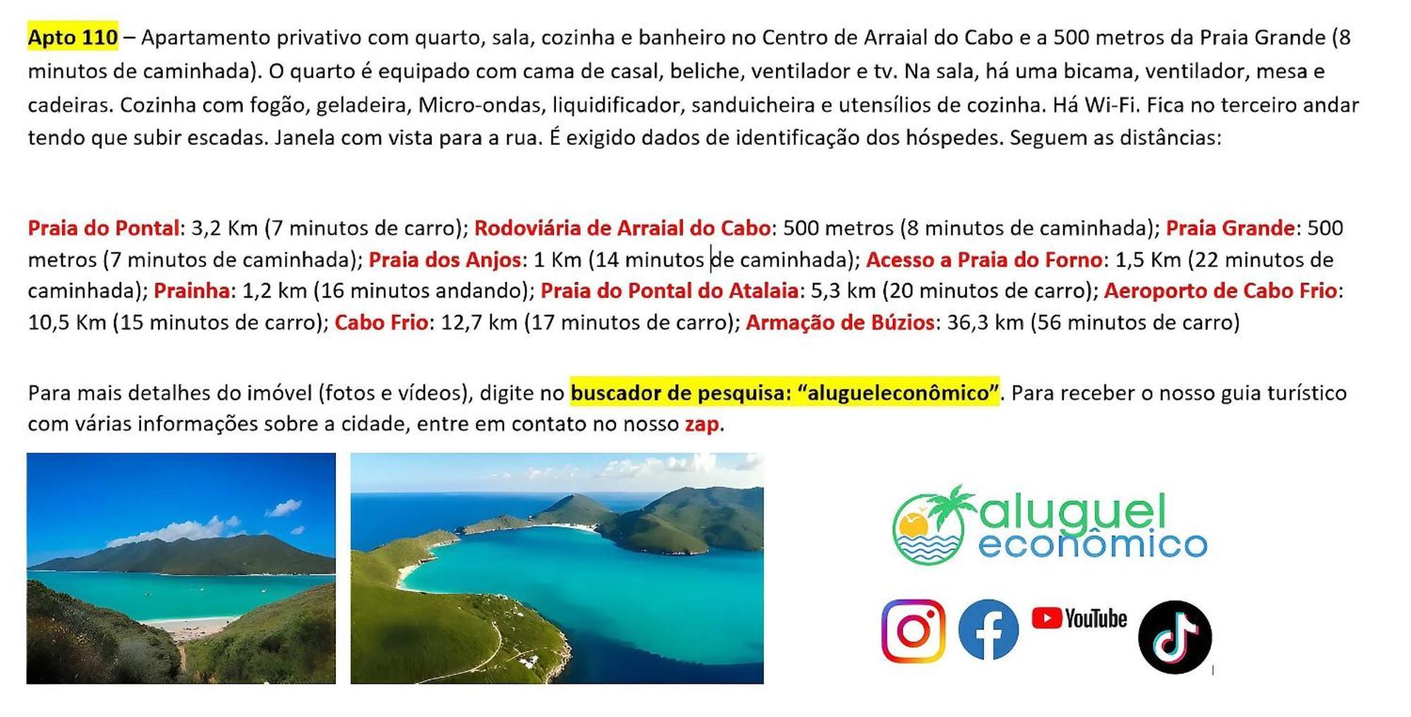 Apartament Arraial Do Cabo - Brisas Do Farol - Aluguel Economico Zewnętrze zdjęcie