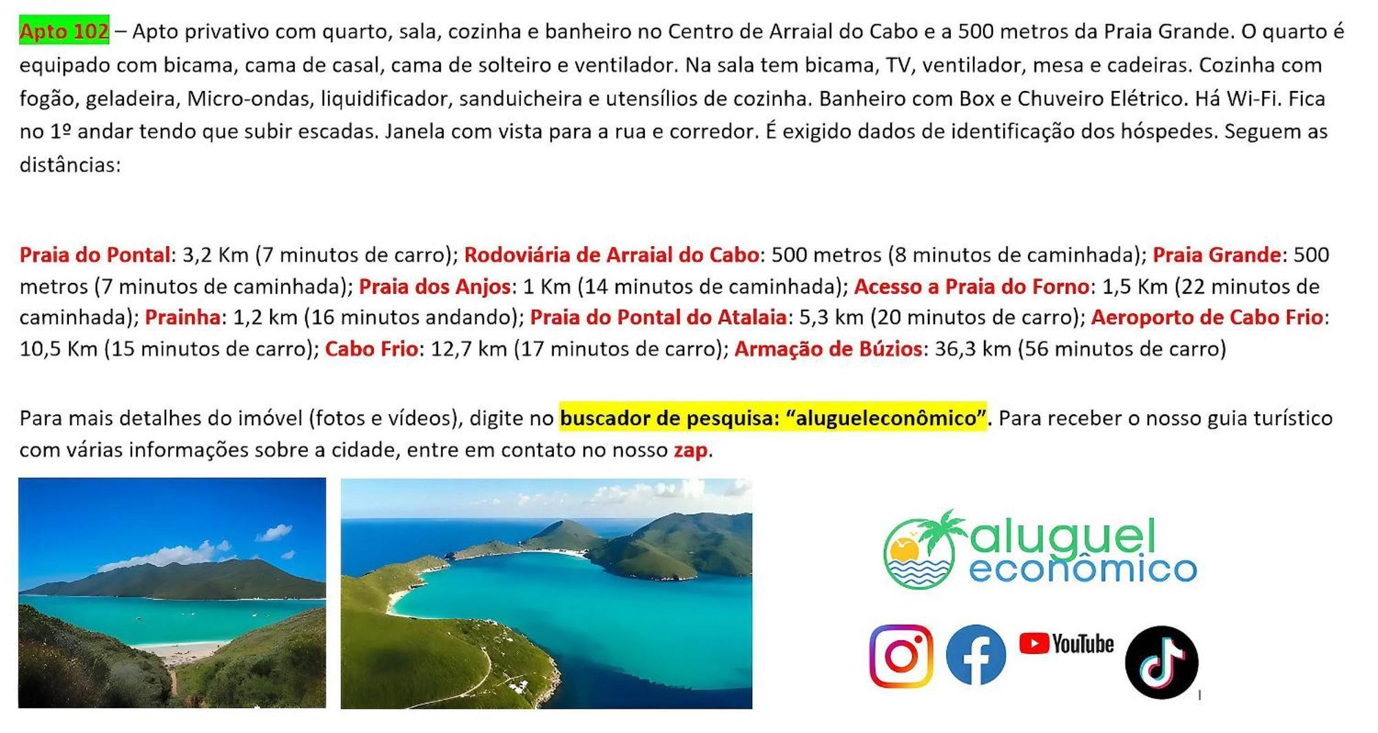 Apartament Arraial Do Cabo - Brisas Do Farol - Aluguel Economico Zewnętrze zdjęcie
