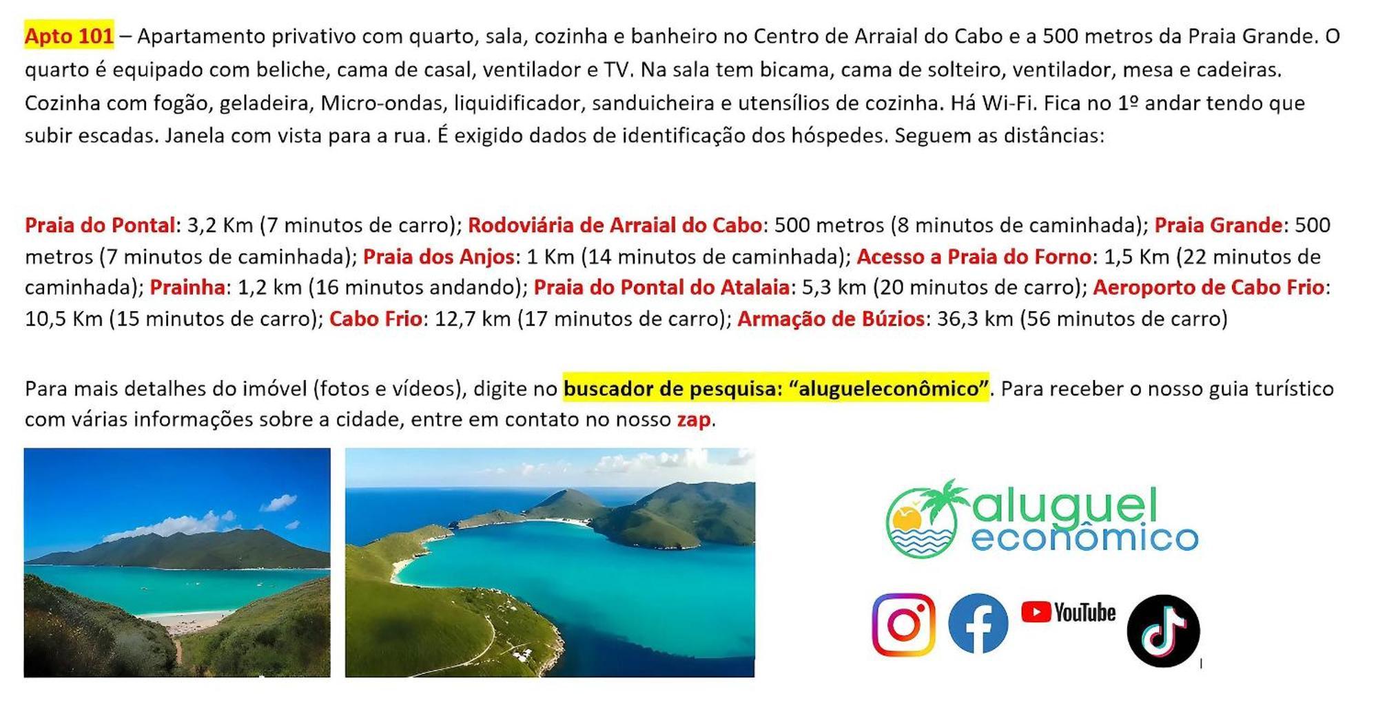 Apartament Arraial Do Cabo - Brisas Do Farol - Aluguel Economico Zewnętrze zdjęcie