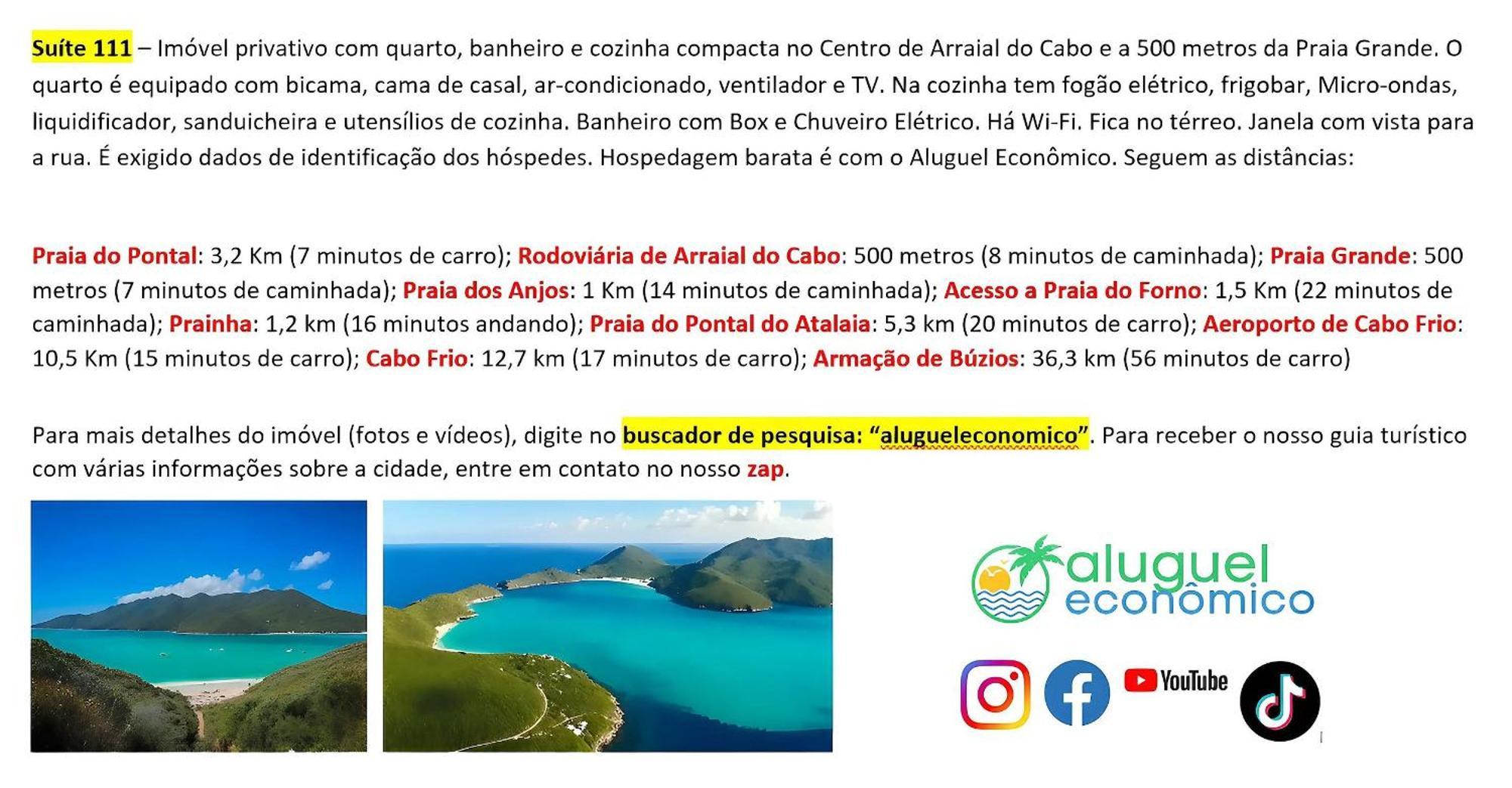 Apartament Arraial Do Cabo - Brisas Do Farol - Aluguel Economico Zewnętrze zdjęcie