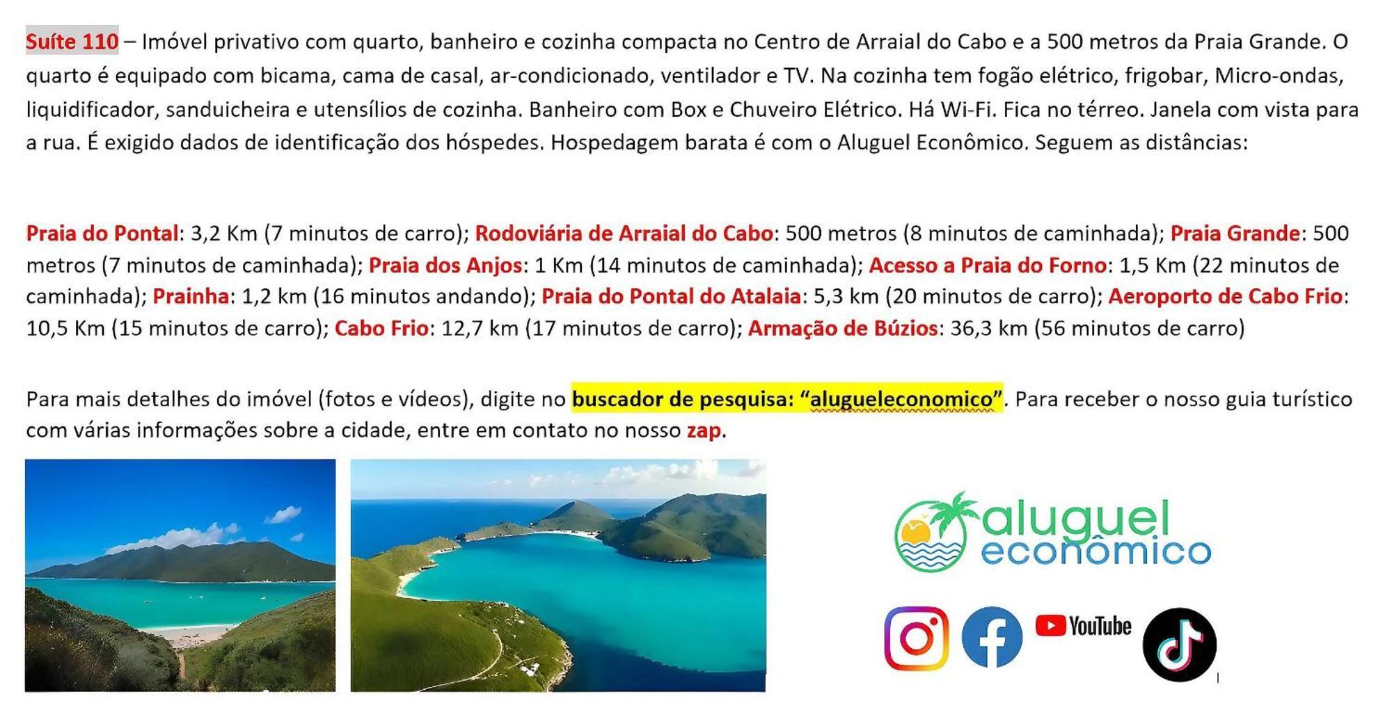 Apartament Arraial Do Cabo - Brisas Do Farol - Aluguel Economico Zewnętrze zdjęcie