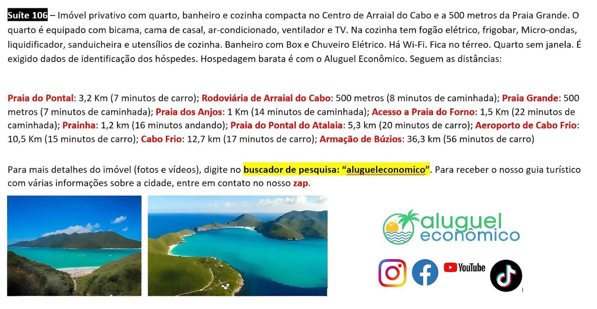 Apartament Arraial Do Cabo - Brisas Do Farol - Aluguel Economico Zewnętrze zdjęcie