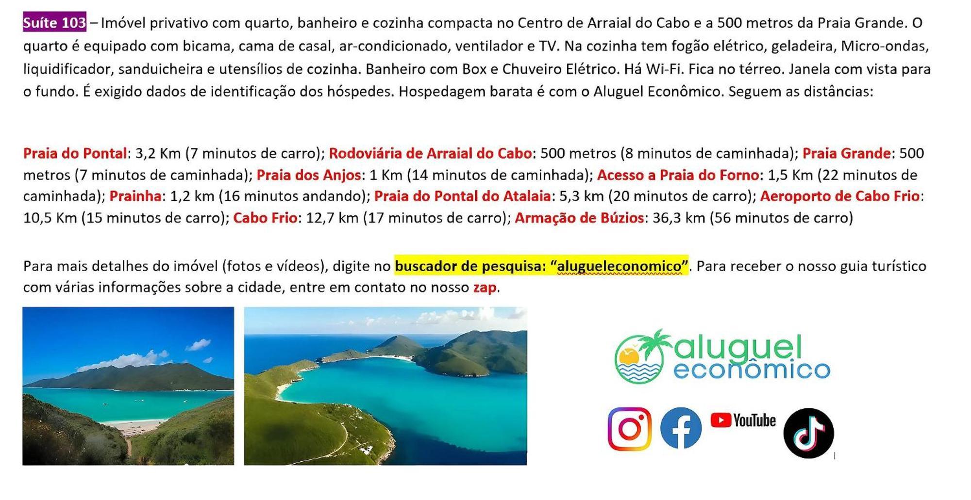 Apartament Arraial Do Cabo - Brisas Do Farol - Aluguel Economico Zewnętrze zdjęcie