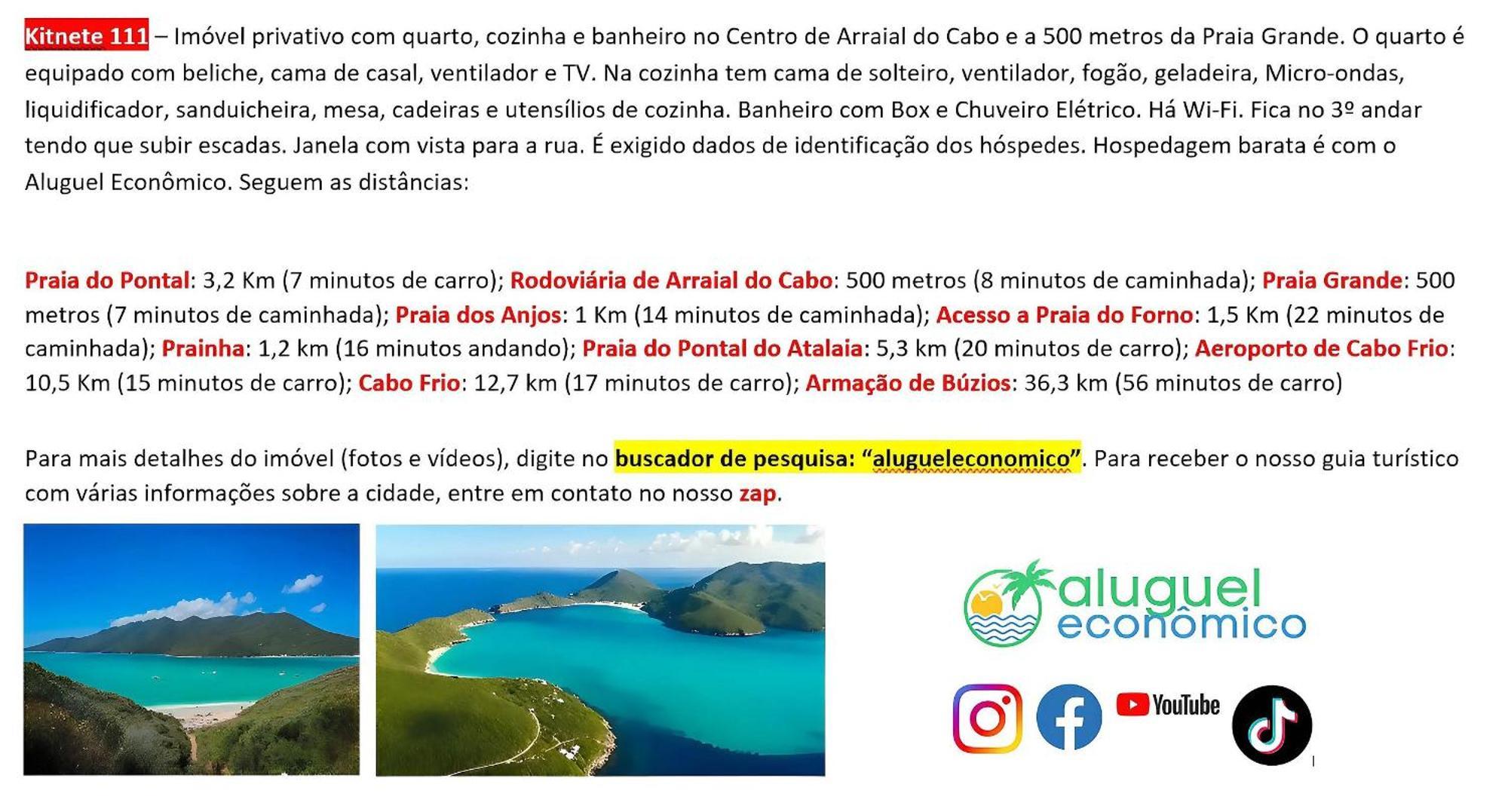 Apartament Arraial Do Cabo - Brisas Do Farol - Aluguel Economico Zewnętrze zdjęcie