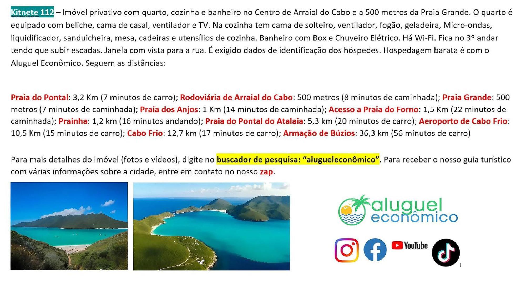 Apartament Arraial Do Cabo - Brisas Do Farol - Aluguel Economico Zewnętrze zdjęcie